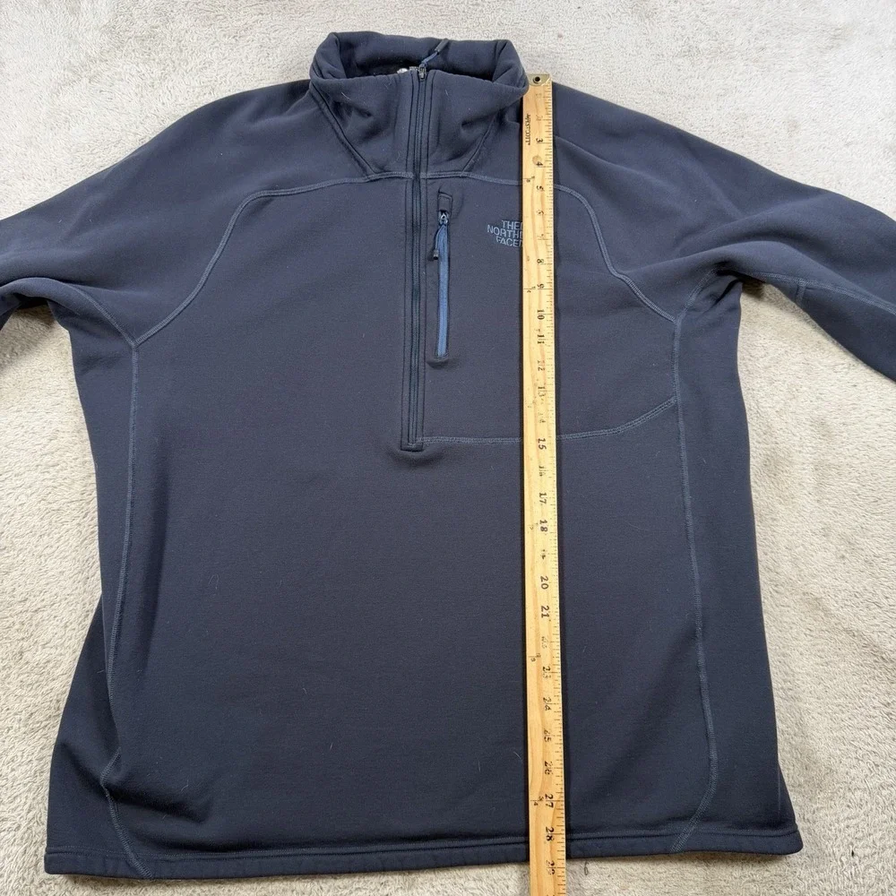 The North Face Pullover Mens 2XL Navy 1/4 Zip Fleece Polartec Stretch Pocket